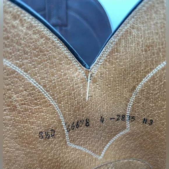 Vintage Men’s Panhandle Slim Brown Leather Cowboy Western Rancher Pull On Boots - Picture 14 of 14